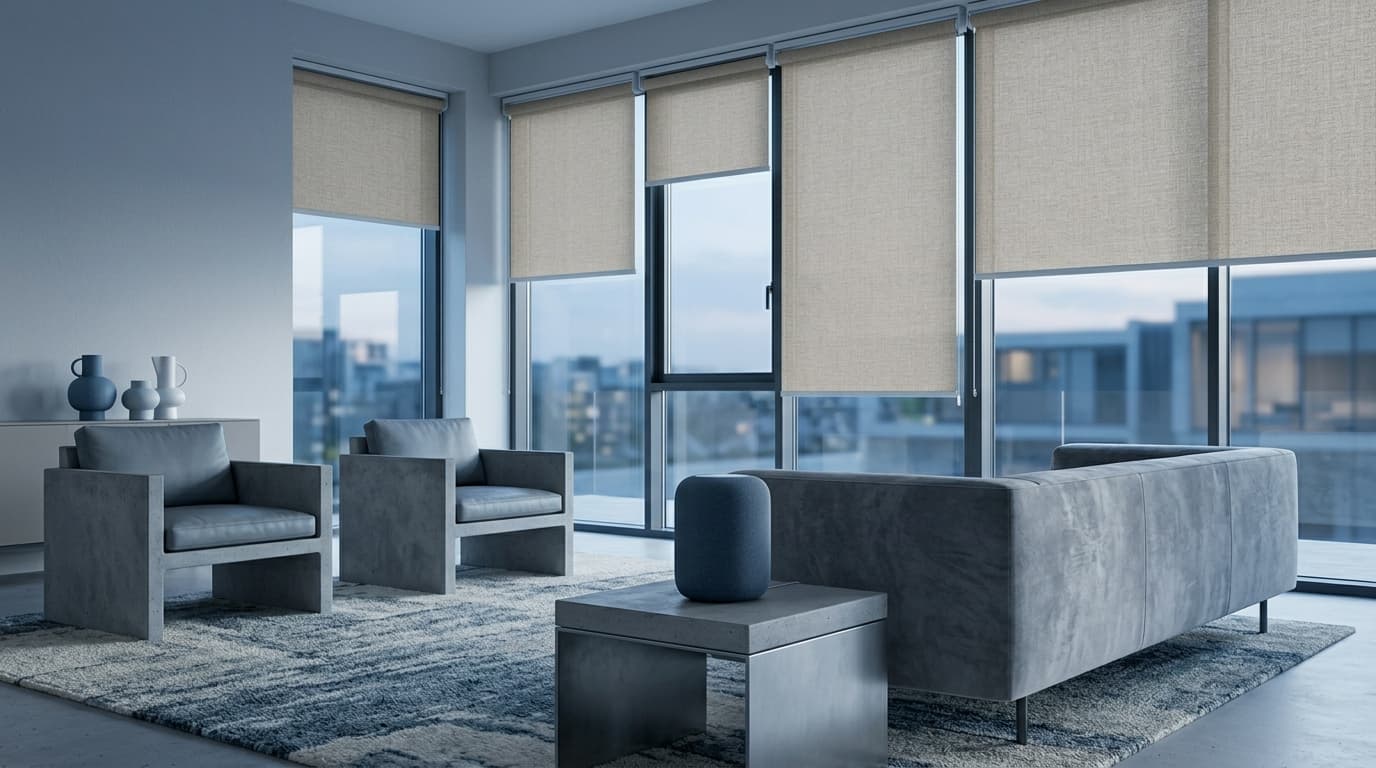 Sala con sistema de domótica inteligente